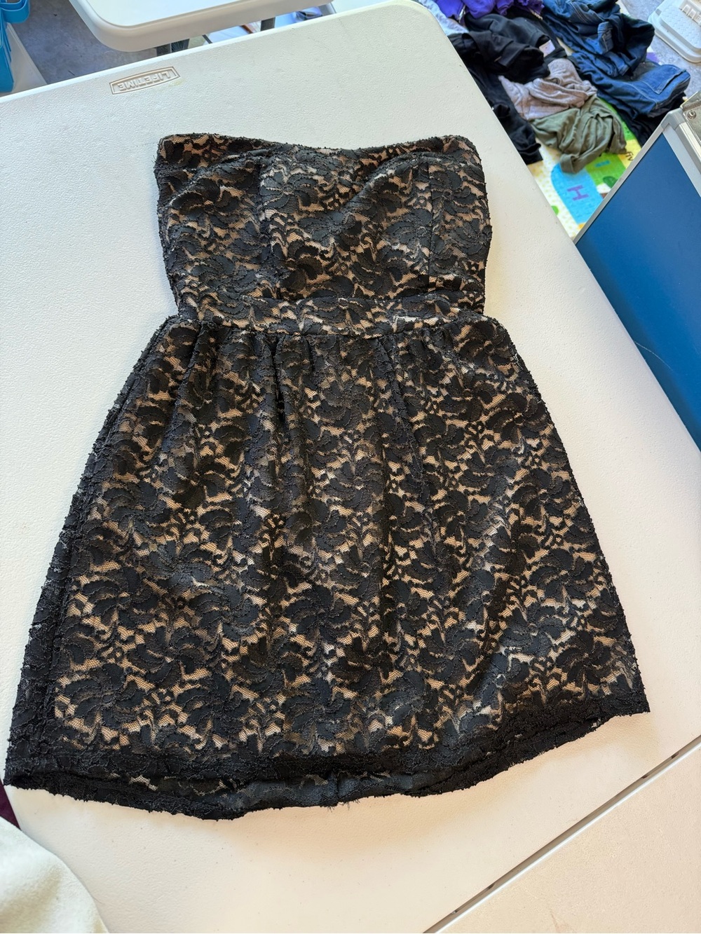 Miss Chievous Black Lace with Nude Lining Dress